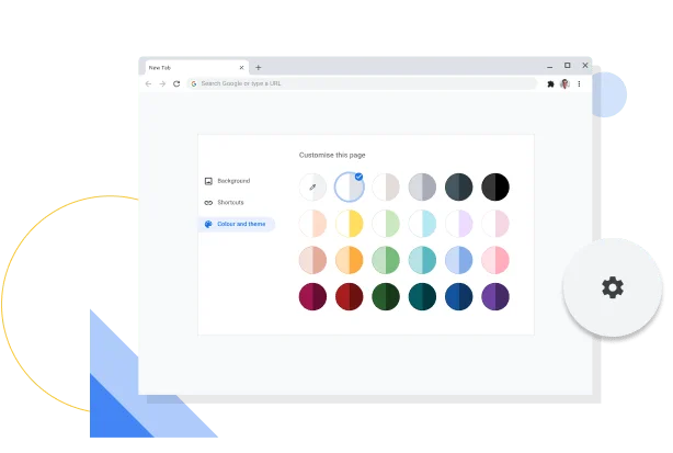 Image of the Chrome color and theme customization window.